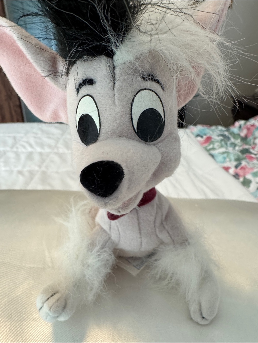 Disney Plush Pink Chinese Crested Dog from 102 Dalmatians.  Plush